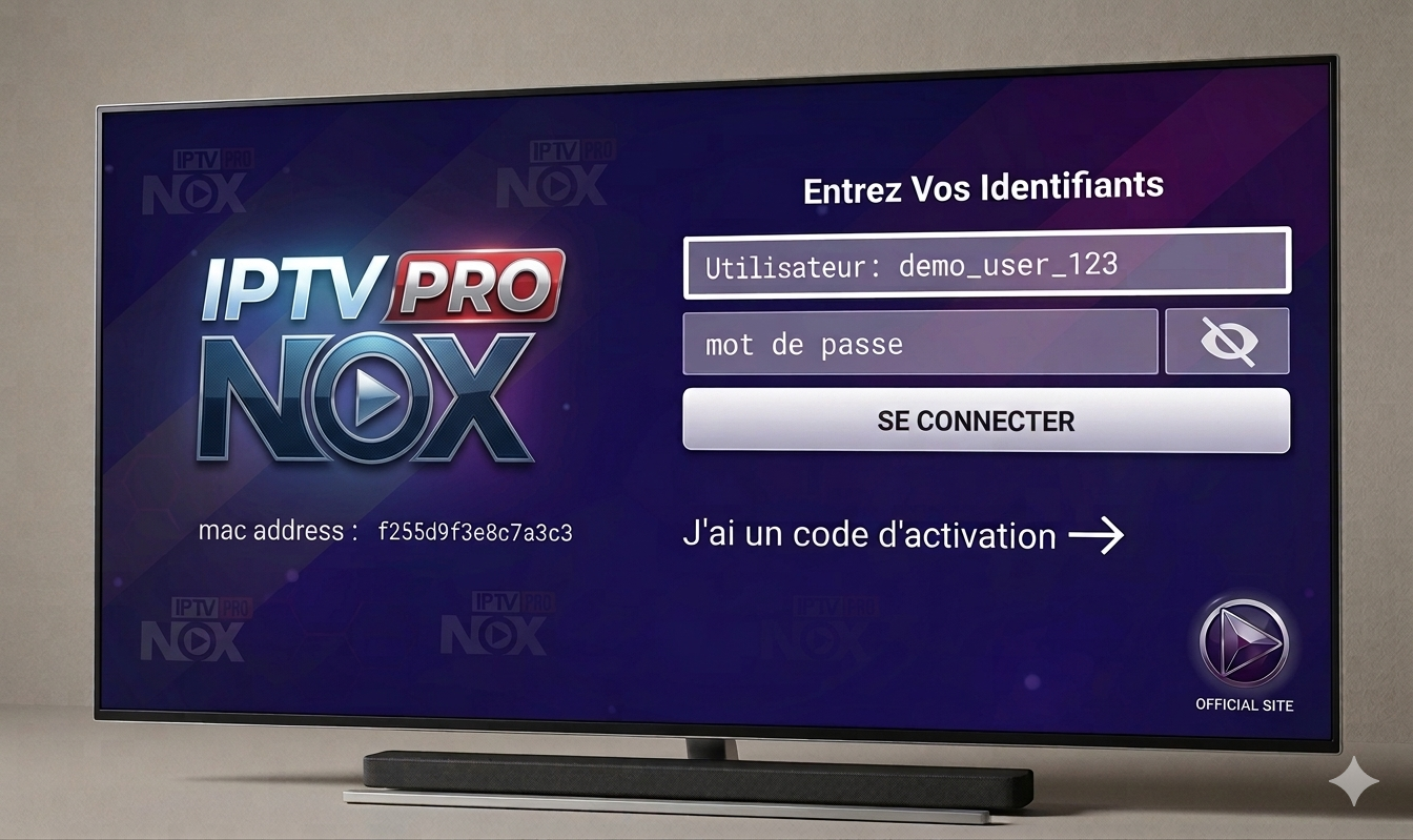 IPTV NOX PRO interface streaming 4K